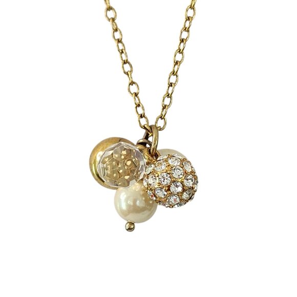 J. Crew long necklace bauble bar pendants pendant necklace gold tone - Picture 6 of 15